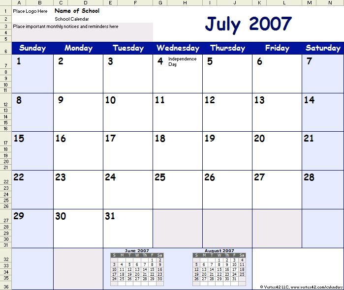 Calendar Template