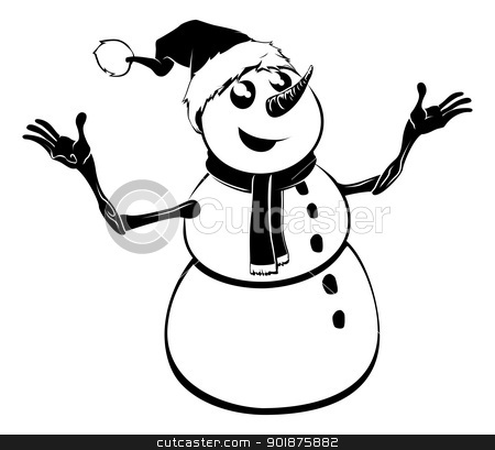 Cartoon Christmas Pictures Black And White