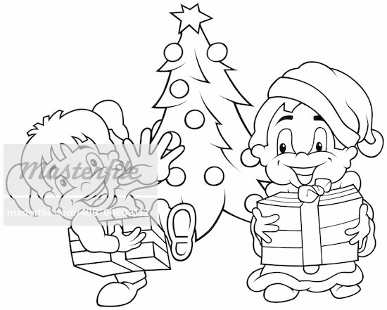 Cartoon Christmas Pictures Black And White