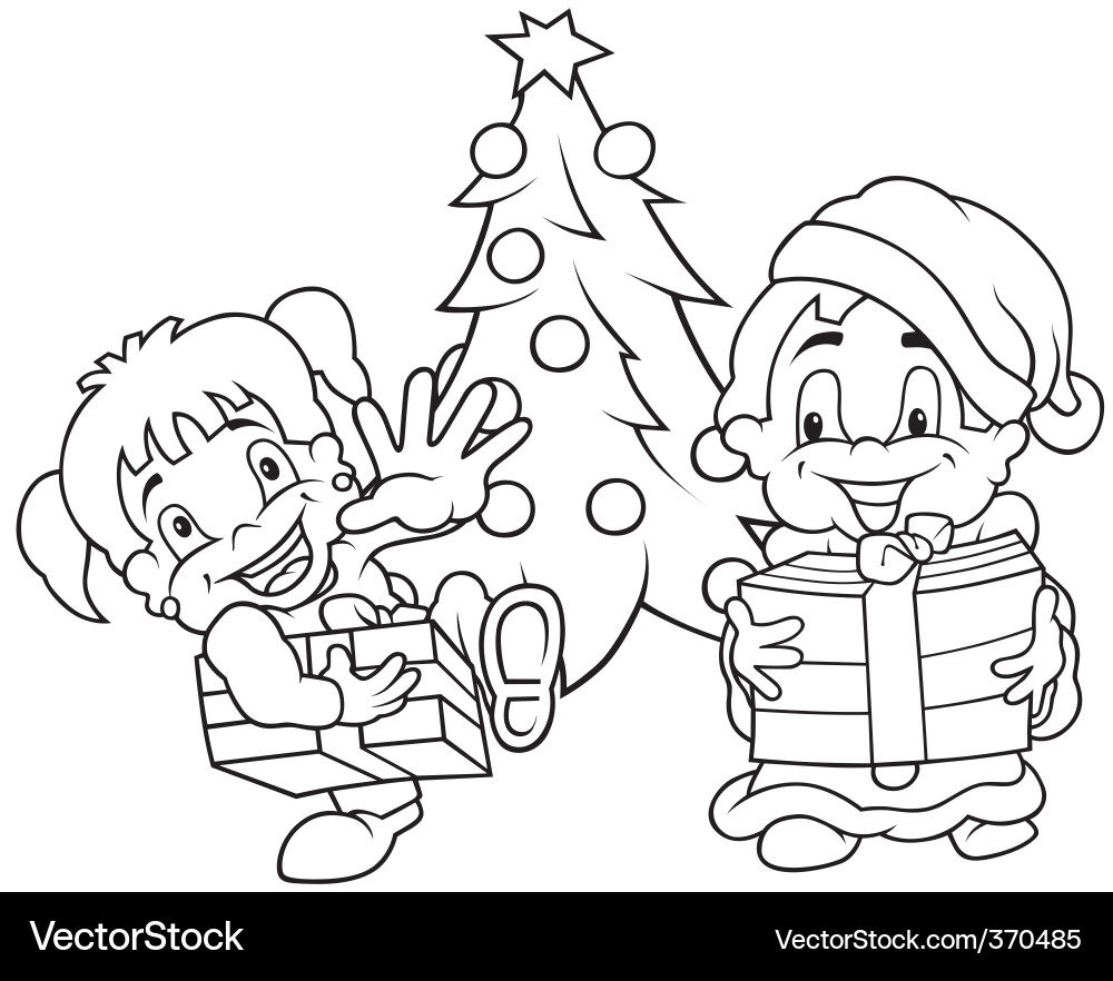 Cartoon Christmas Pictures Black And White