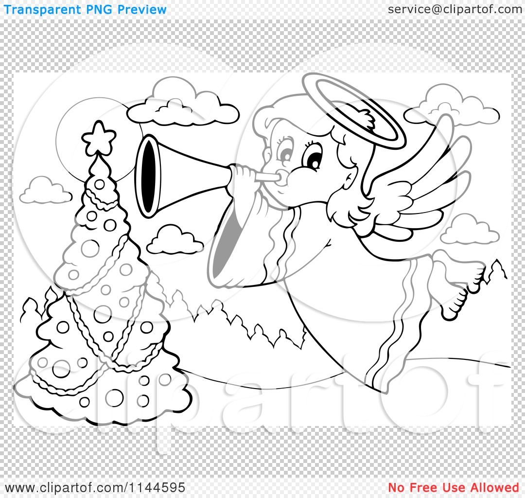 Cartoon Christmas Tree Angel