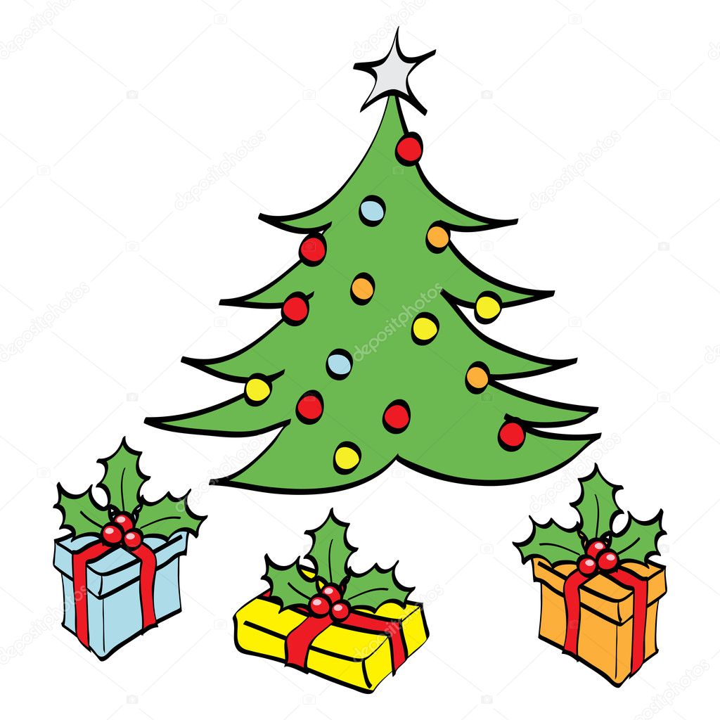 Cartoon Christmas Tree Pictures Free