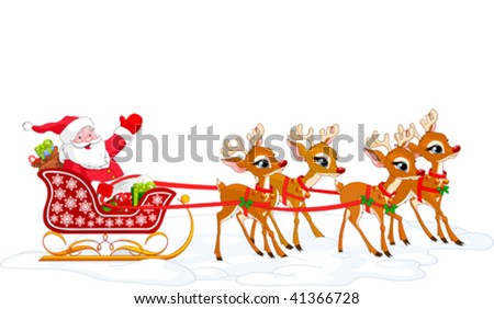 Cartoon Santa Sleigh