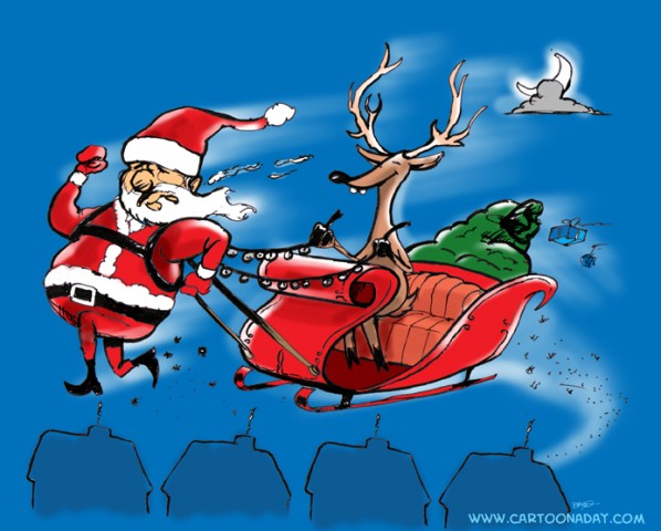 Cartoon Santa Sleigh