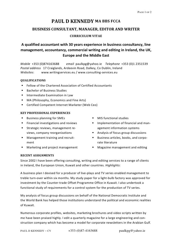 Chartered Accountant Cv Uk