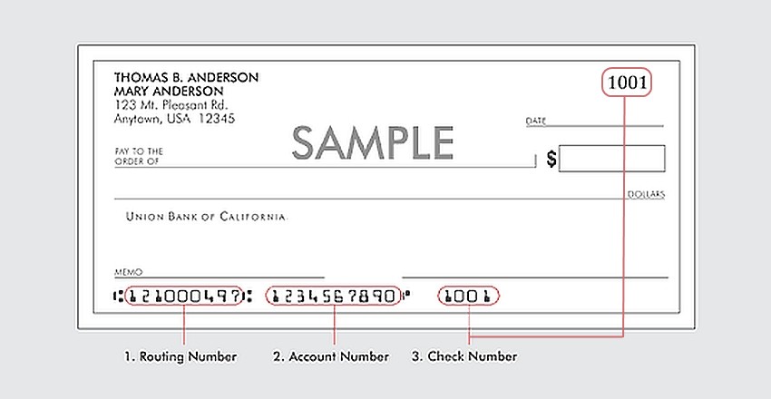 Check Routing Number Account Number Bank Of America