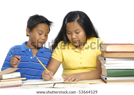 Child Doing Homework Clipart