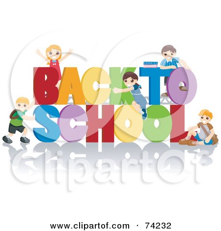 Children Playing At School Clip Art