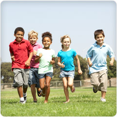 Children Playing At School Outside