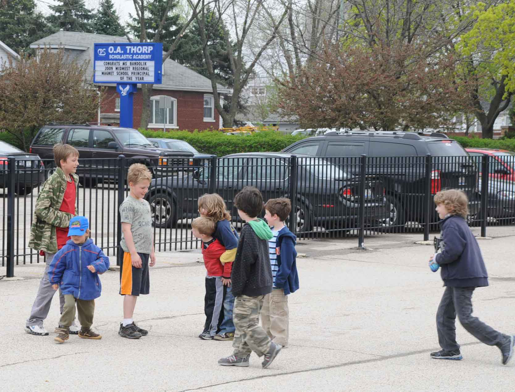 Children Playing At School Outside