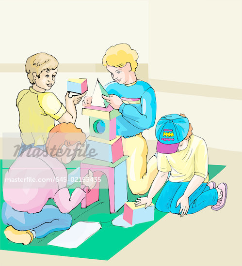 Children Playing Cartoon Clip Art