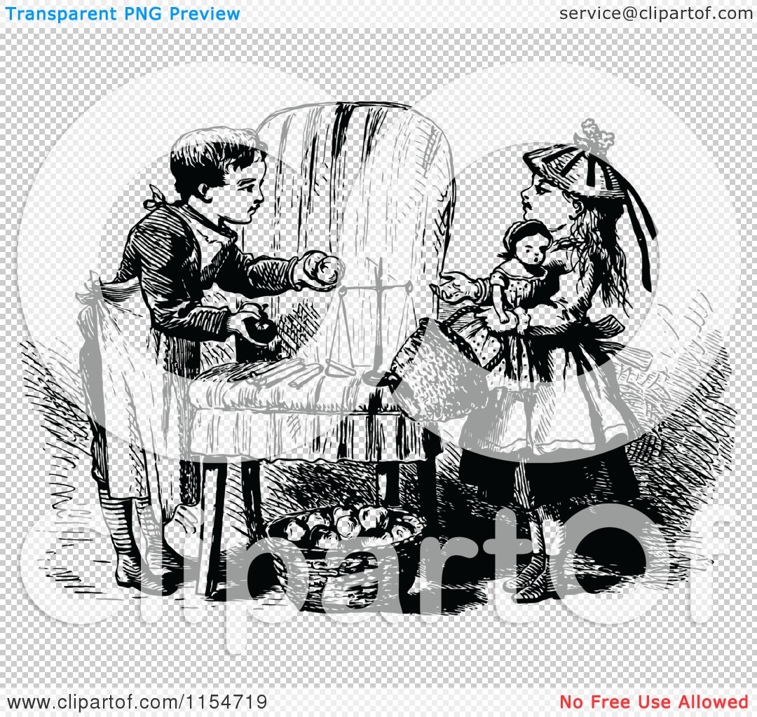 Children Playing Clipart Black And White