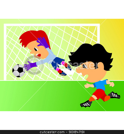 Children Playing Football Clipart