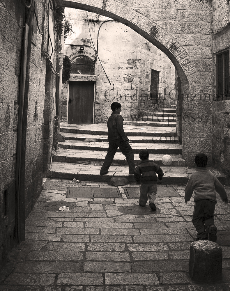 Children Playing Football In Street