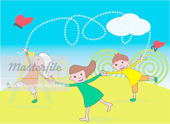 Children Playing In The Park Cartoon