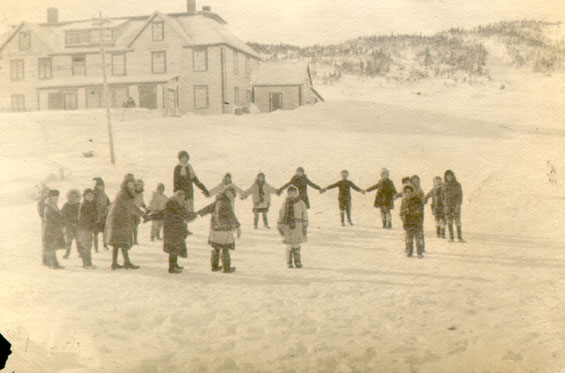 Children Playing Outside In Winter