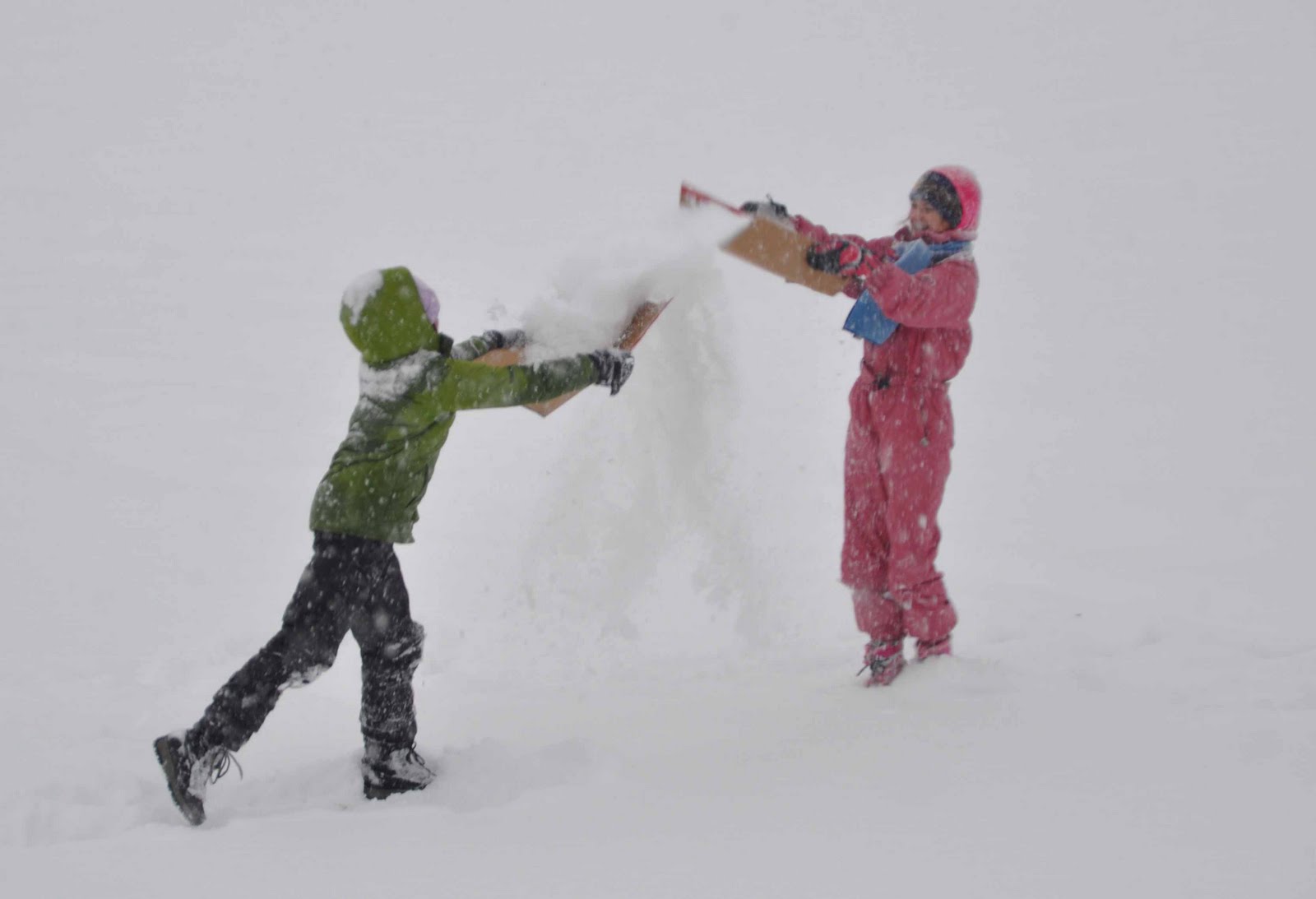 Children Playing Outside In Winter