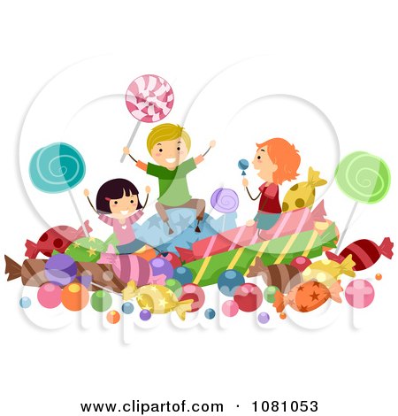 Children Playing With Toys Clipart