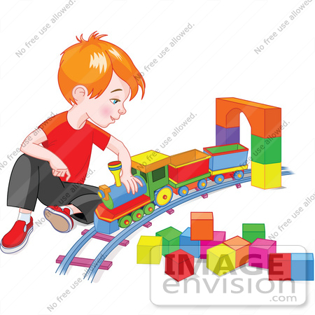 Children Playing With Toys Clipart