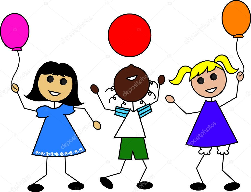 Children Playing With Toys Clipart