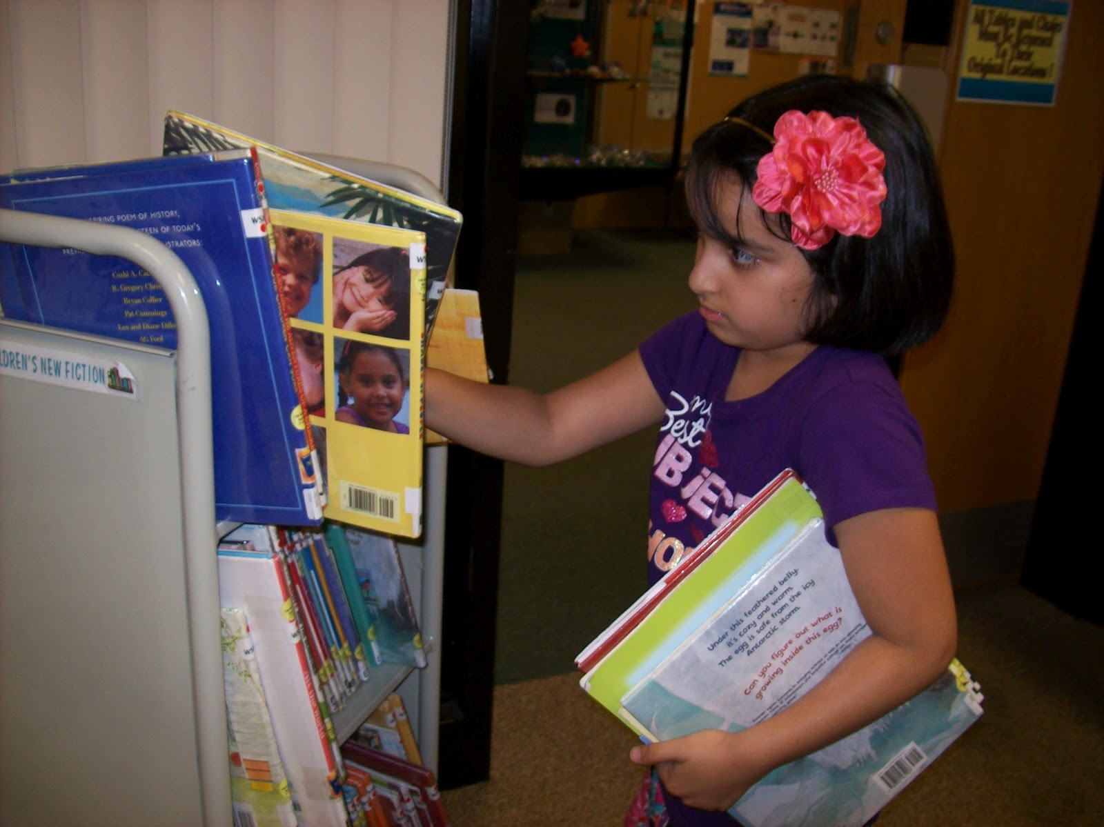 Children Reading Books In Library