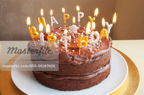 Chocolate Birthday Cakes With Candles