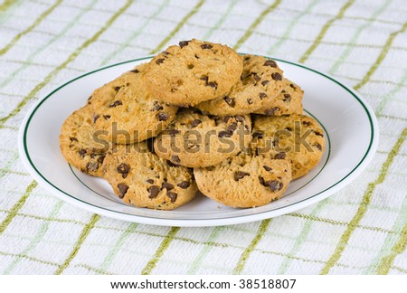 Chocolate Chip Cookies On A Plate