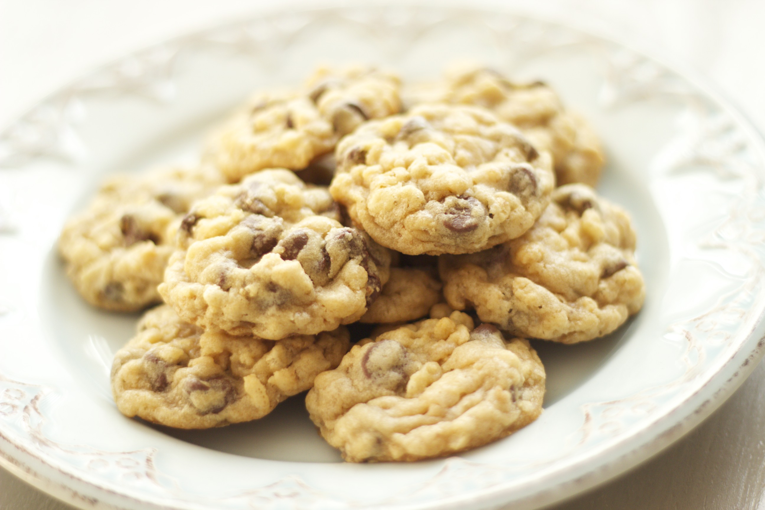 Chocolate Chip Cookies On A Plate