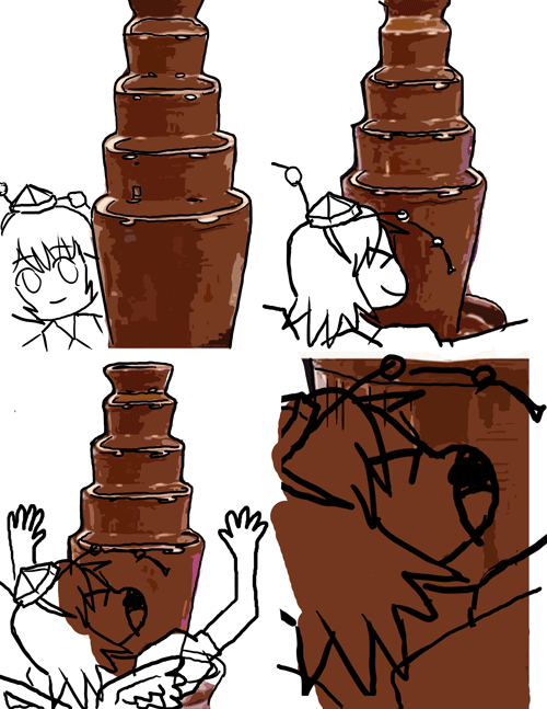 Chocolate Fountain Bird Gif