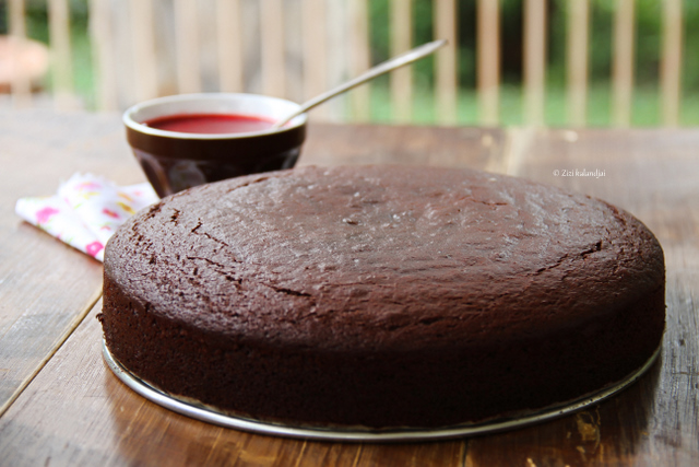 Chocolate Ice Cream Cake Roll With Raspberry Coulis