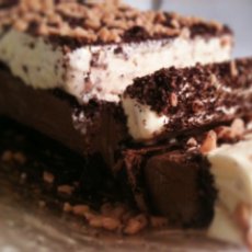 Chocolate Ice Cream Cake With Hazelnuts And Marshmallow Swirl