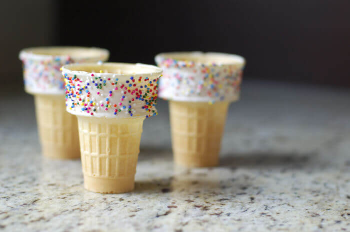 Chocolate Ice Cream Cone With Sprinkles