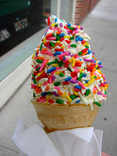 Chocolate Ice Cream Cone With Sprinkles