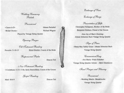 Christian Wedding Ceremony Program Template