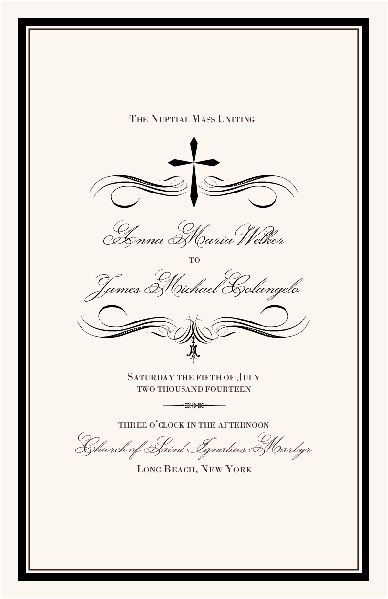 Christian Wedding Ceremony Program Template