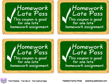 Christmas Homework Pass Printables