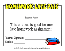 Christmas Homework Pass Printables