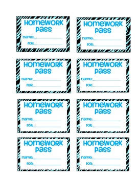 Christmas Homework Pass Printables