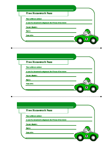 Christmas Homework Pass Printables