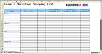 Christmas Shopping List Template