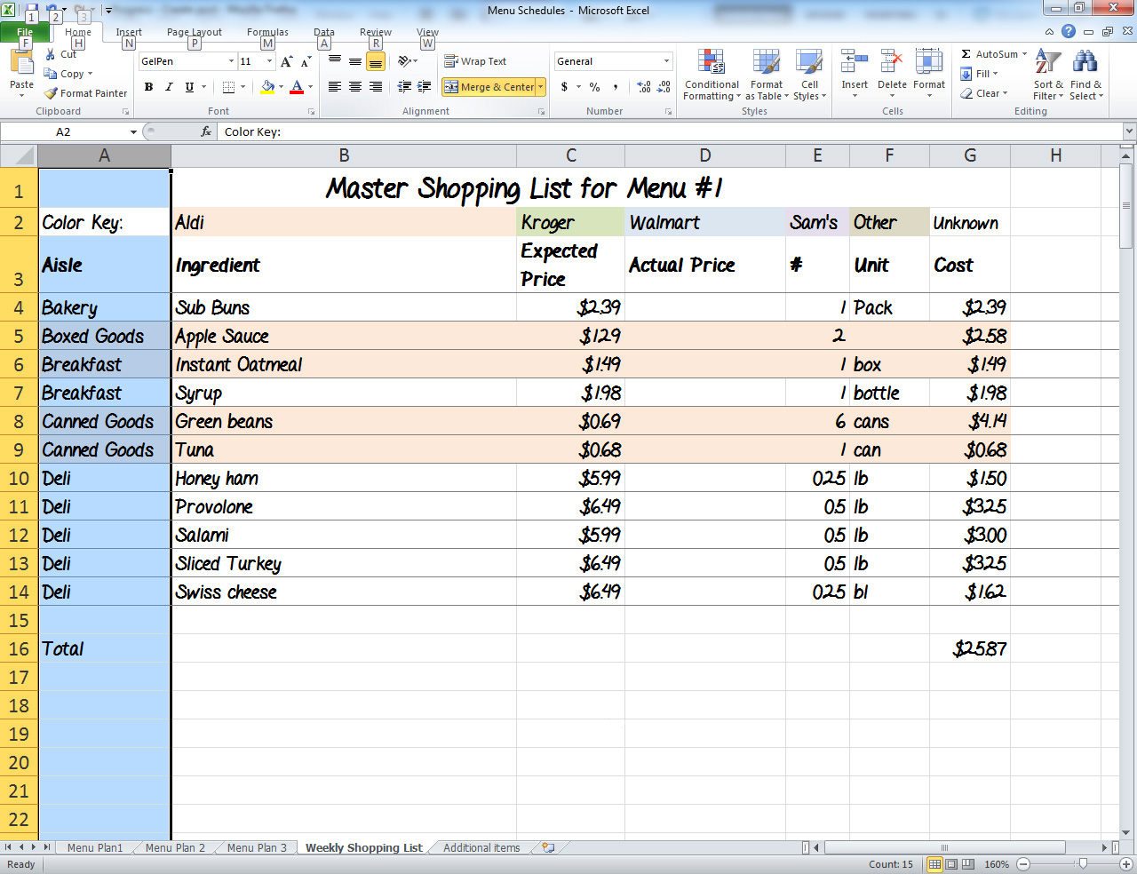 Christmas Shopping List Template Excel