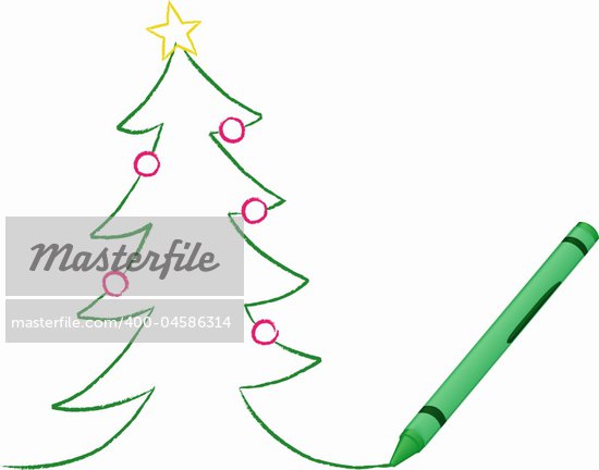 Christmas Tree Cartoon Drawing