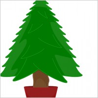 Christmas Tree Cartoon Outline