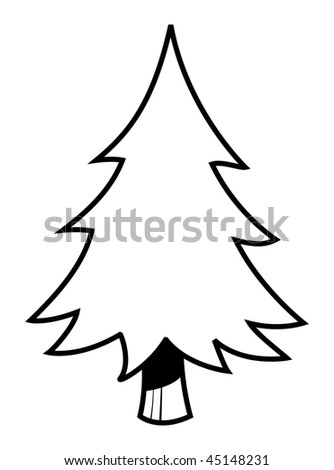 Christmas Tree Cartoon Outline