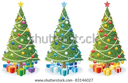 Christmas Tree Cartoon With Presents