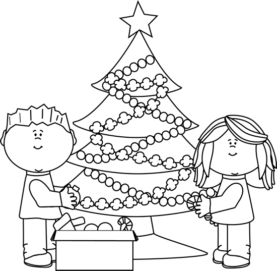 Christmas Tree Clip Art Black And White