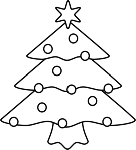 Christmas Tree Clip Art Black And White