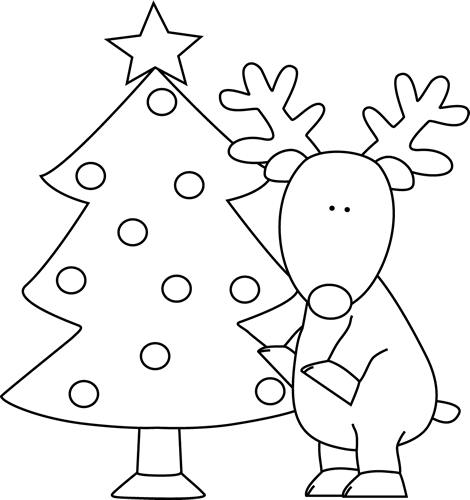 Christmas Tree Clip Art Black And White