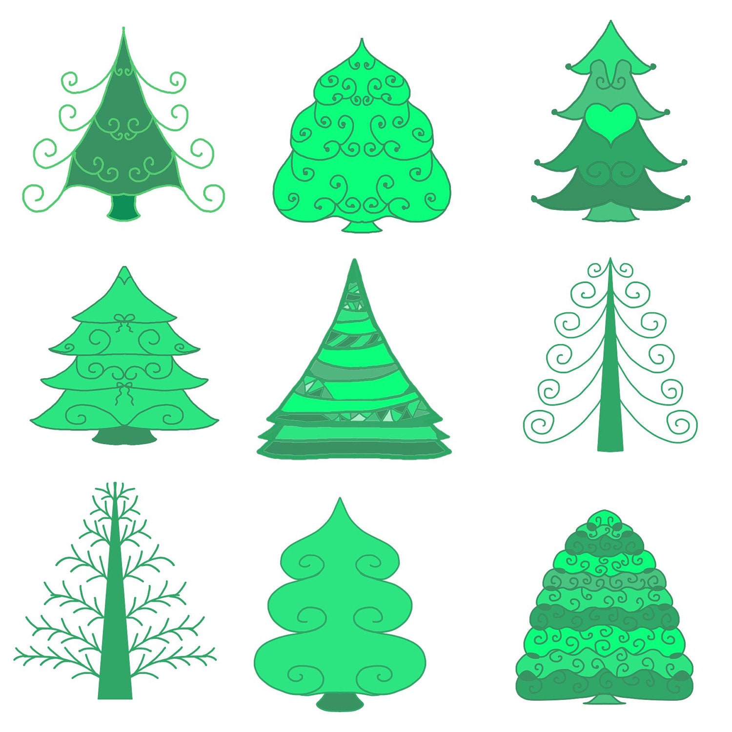 Christmas Tree Clip Art Border