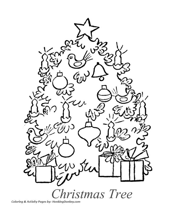 Christmas Tree Pictures For Kids To Colour In